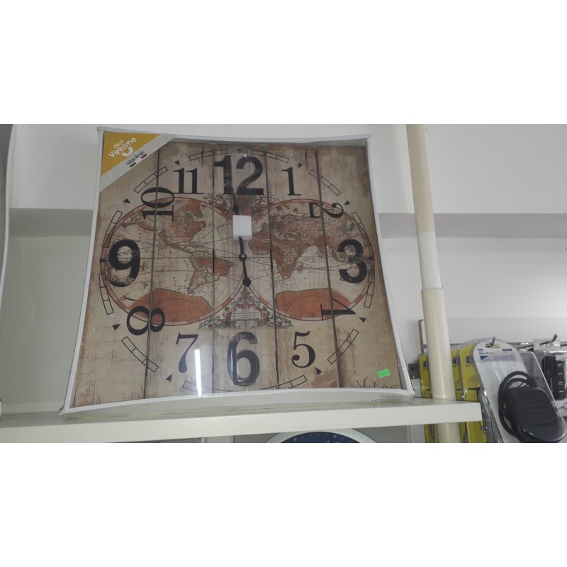 orologio da parete in legno VIRTIME quadrato 58x58cm "vintage 4"