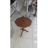tavolino in legno  rotondo con gambo centrale integro