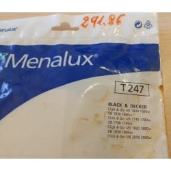 SACCHETTI ASPIRAPOLVERE MENALUX T247 COMPATIBILE CON VARI MODELLI DI ASPIRAPOLVERE (COD 291.86) 5 PEZZI  NUOVO