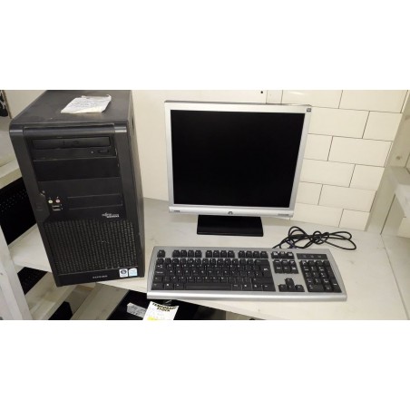 PC COMPUTER DESKTOP FISSO FUJITSU ESPRIMO P2530 INTEL DUAL CORE+monitor +tastiera