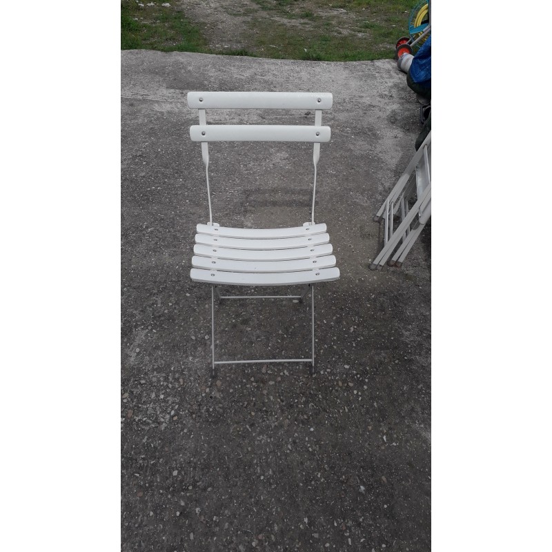 7 sedie EMU pieghevoli in ferro color bianco   USATO