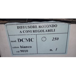 DIFFUSORE ROTONDO A CONI REGOLABILI MOD.DDCMC BIANCO RAL 9010
