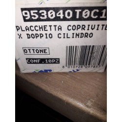 MOTTURA PLACCHETTA OTTONE COPRIVITE X DOPPIO CILINDRO COD.953040TOC1