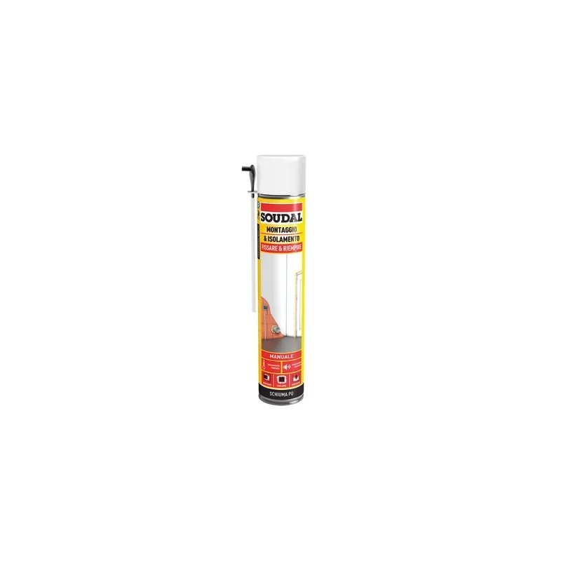 Soudal schiuma monocomponente autoespandente isolamento termico ed acustico 75ML