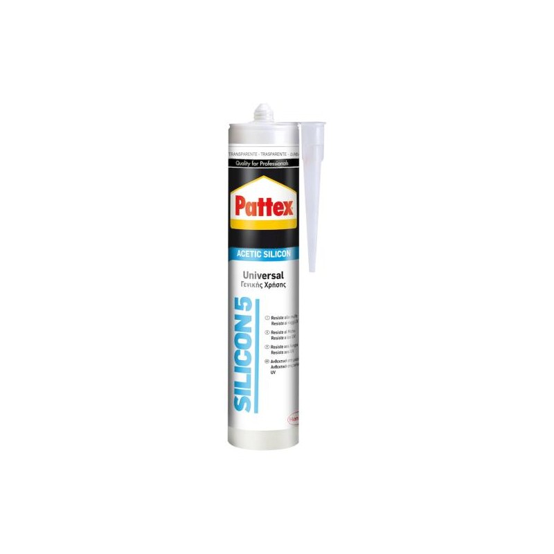 PATTEX Silicon5 Sigillante siliconico Acetico universale 280ml trasparente