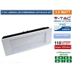 V-TAC VT-511S LAMPADA D'EMERGENZA LED 110LM ANTI BLACK OUT GRADO PROTEZIONE IP40