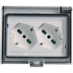 Fanton 421021PAR Multipresa Opera Plus IP55 con Scatola Doppia presa Bipasso