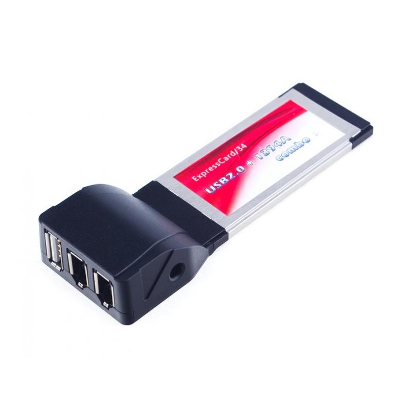 Adattatore ExpressCard/34 con 2 porte FireWire 400 e 1 porta USB2.0