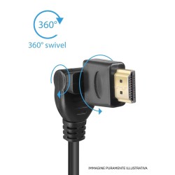 Cavo HDMI connettori rotanti 360° ad alta velocità con Ethernet Maschio 1,5 MT