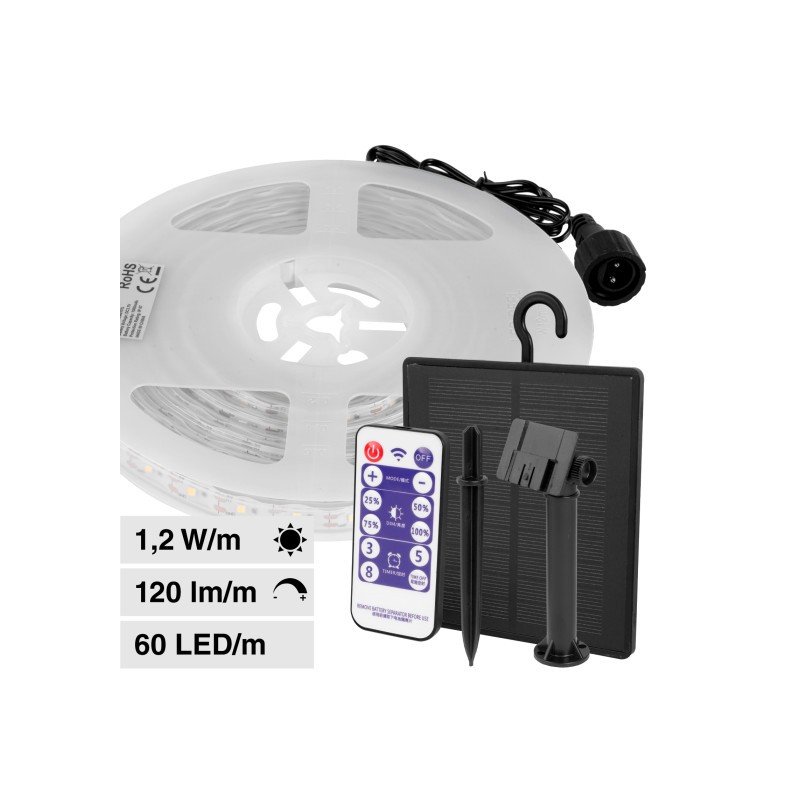 V-TAC VT-2835 STRISCIA LED 6W SMD 60 LED PANNELLO SOLARE E TELECOMANDO