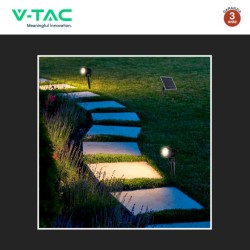V-TAC VT-11031 2 LAMPADE LED COB DA GIARDINO 2X1,2W IP65 CON PANNELLO SOLARE