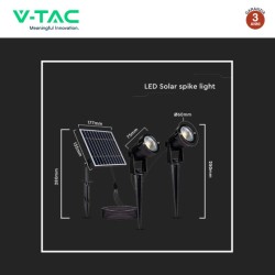 V-TAC VT-11031 2 LAMPADE LED COB DA GIARDINO 2X1,2W IP65 CON PANNELLO SOLARE
