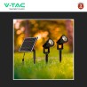 V-TAC VT-11031 2 LAMPADE LED COB DA GIARDINO 2X1,2W IP65 CON PANNELLO SOLARE