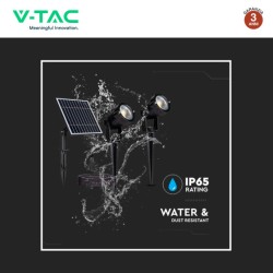 V-TAC VT-11031 2 LAMPADE LED COB DA GIARDINO 2X1,2W IP65 CON PANNELLO SOLARE