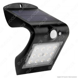 V-TAC VT-767 LAMPADA DA MURO LED NERA 1,5W CON PANNELLO SOLARE E SENSORE IP65