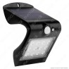 V-TAC VT-767 LAMPADA DA MURO LED NERA 1,5W CON PANNELLO SOLARE E SENSORE IP65
