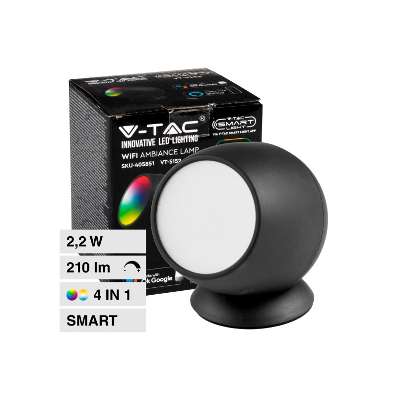 V-TAC VT-5152 LAMPADA LED DA TAVOLO WI-FI RGB+W CHANGING COLOR CCT DIMMERABILE