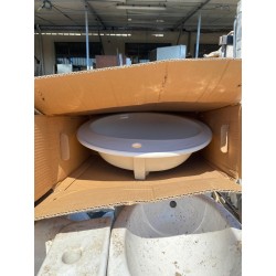 Lavabo incasso monoforo bianco lucido 56x48 cm