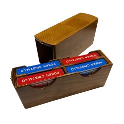 Cofanetto in legno con 4 mazzi di carte da Poker Modiano