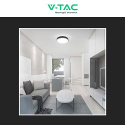 V-TAC VT-8630 PLAFONIERA LED ROTONDA 36W SMD IP44 COLORE NERO