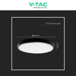 V-TAC VT-8630 PLAFONIERA LED ROTONDA 36W SMD IP44 COLORE NERO