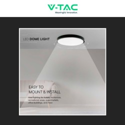V-TAC VT-8630 PLAFONIERA LED ROTONDA 36W SMD IP44 COLORE NERO