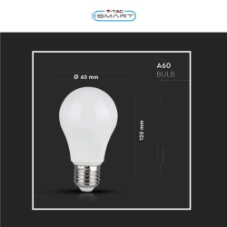 V-TAC SMART VT-5113 LAMPADINA LED WI-FI E27 11W BULB A60 GOCCIA RGB+W CHANGING COLOR CCT DIMMERABILE