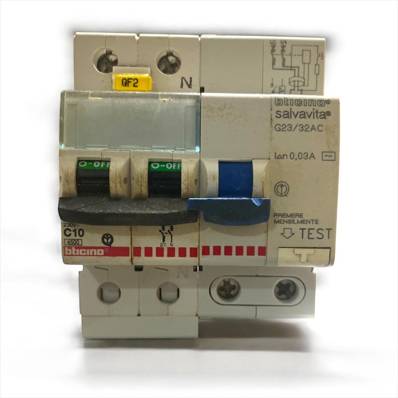 BTICINO Magnetotermico C10 - F81NA/10 + Salvavita G43/32AC