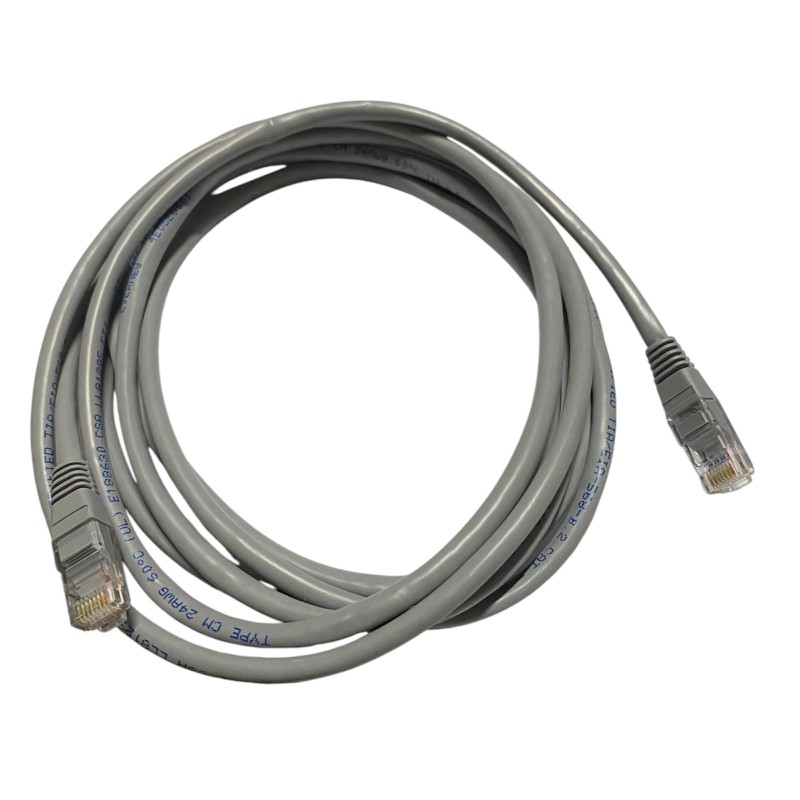 CAVO DI RETE INTERNET ETHERNET UTP CAT.5 ETERNET 3 METRI GRIGIO SCURO