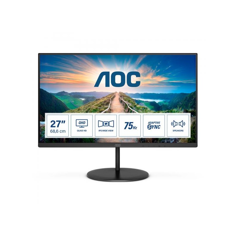 MON 27IPS 2K DP QHD MM ADACTIVE AOC Q27V4EA FLICKER LESS