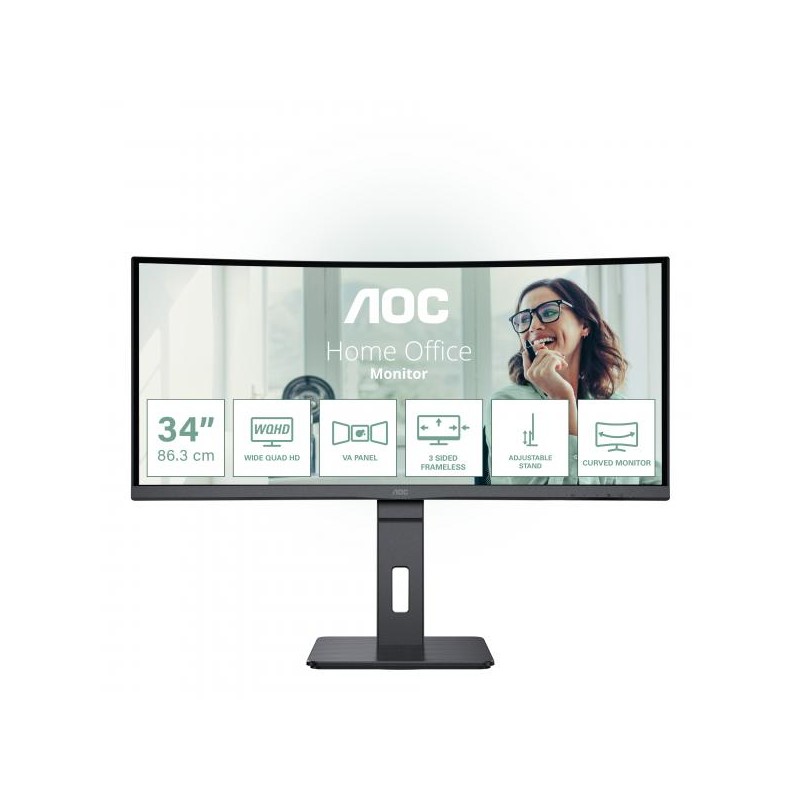 MON 34 VA 3440X1440 HDMI DP USBC AOC CU34P3CV REG ALTEZZA 21:9