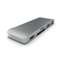 HUB DOCK TYPE C MULTIPORT SPACEGREY 2USB-SD-MICROSD-USBC MB12/13 SATECH