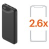 POWER BANK 10000MAH BLACK 3 DEVICE 1 USB-C 2 USB-A DISPLAY CYGNETT