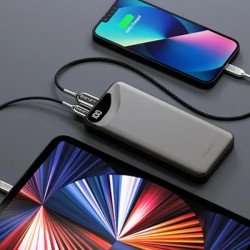 POWER BANK 10000MAH BLACK 3 DEVICE 1 USB-C 2 USB-A DISPLAY CYGNETT