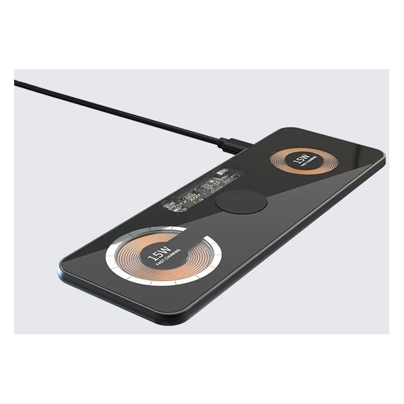 STAND 3IN1 15W COMP.MAGSAFE VETRO DUDUU ALLUMINIO GRIGIO SURF MAT