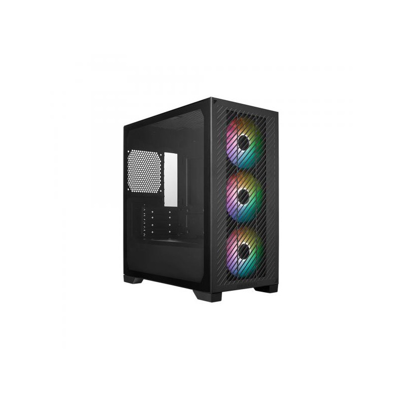 CASE MINITOWER NO PSU ELITE 301 BK USB A+C 3,5/2,5 RGB GLASS MATX MITX