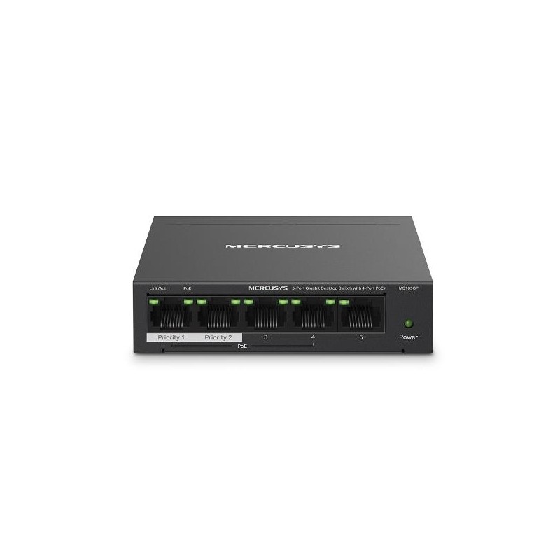 SWITCH DESKTOP MS105GP UNMANGED POE 5P GIGABIT 4 POE+ FINO 65W