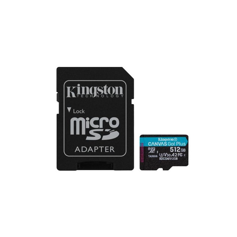 SD MICRO 512GB CL10 UHS-I CON ADATT 200MB/S LET.160MB/S SCRIT.KINGSTON
