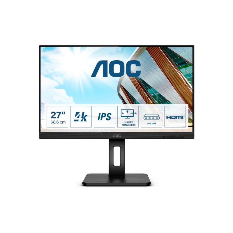 MON 27IPS UHD 4K  DP MM HDMI PIVOT AOC U27P2 USB REG ALTEZZA