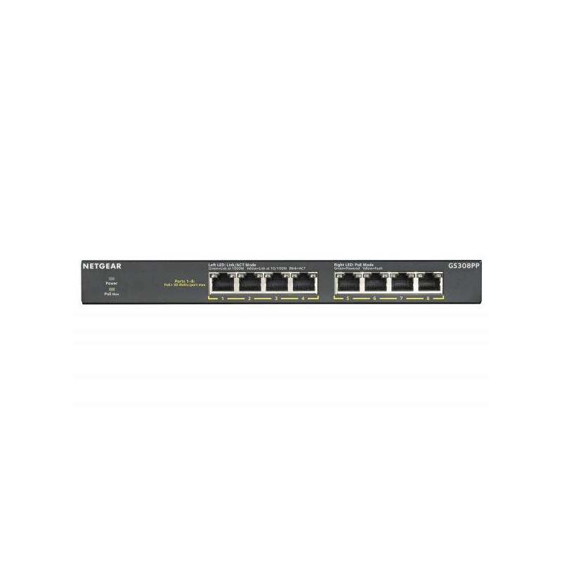 NETGEAR Switch 8-port 10/100/1000 GS308PP-100EUS