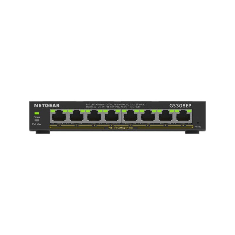 NETGEAR Plus Switch 8-port 10/100/1000 GS308EP-100PES