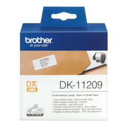 ORIGINAL Brother Etichette Nero su bianco DK-11209 etichette in carta per indirizzi, 29x62 mm bianco 800 et./ruolo