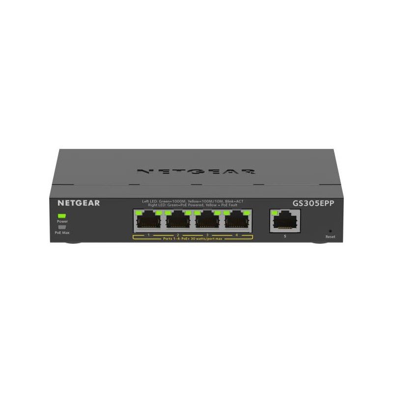 NETGEAR Plus Switch 5-port 10/100/1000 GS305EPP-100PES
