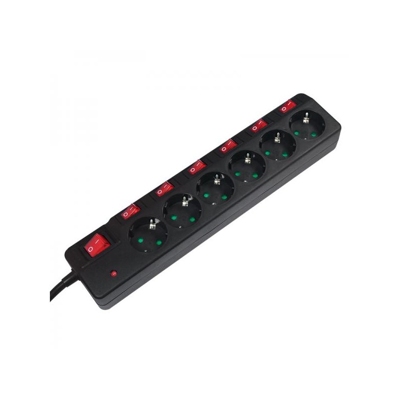 LogiLink Steckdosenleiste 6-fach + 7 Schalter - LPS233