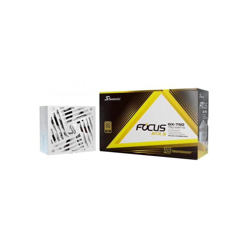 Power SupplySeasonic Focus-GX-750 ATX 3.1 Modular Gold White FOCUS-GX-750-V4-WHITE