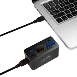 LogiLink USB 3.0-Hub mit AIO-Kartenleser - CR0042