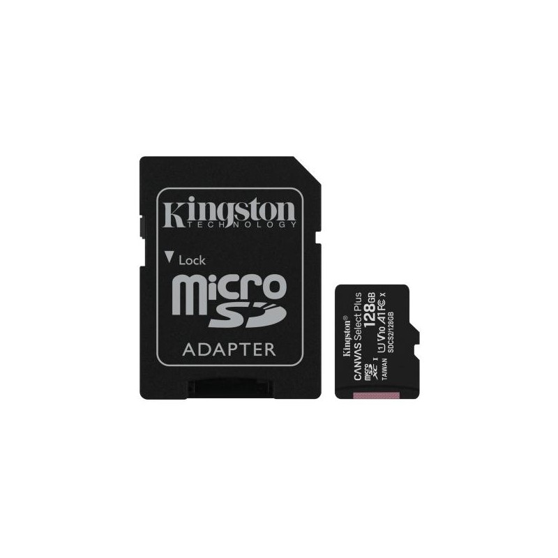 SD MICRO 128GB CL10 UHS-I CON ADATT 100MB/S LET.85MB/S SCRIT.KINGSTON