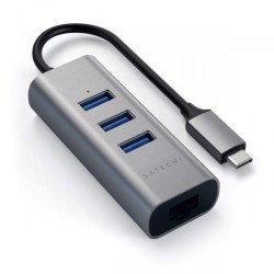 HUB DOCK TYPE C TO USB 3.0-ETH.SPAC E GRAY 3P USB 3,0- 1 ETHERNET