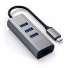 HUB DOCK TYPE C TO USB 3.0-ETH.SPAC E GRAY 3P USB 3,0- 1 ETHERNET