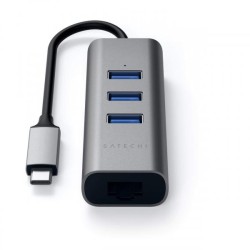 HUB DOCK TYPE C TO USB 3.0-ETH.SPAC E GRAY 3P USB 3,0- 1 ETHERNET